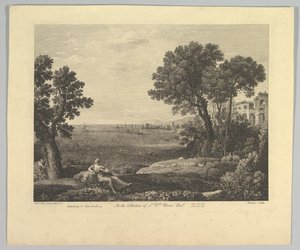 Tengeri táj Bacchusszal és Ariadnéval, 1742. alkotó: Claude Lorrain