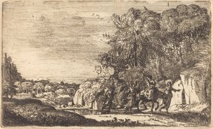 Repülés Egyiptomba (La fuite en Egypte) alkotó: Claude Lorrain