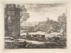 Viharos időben visszatérő csorda, 1651. alkotó: Claude Lorrain