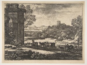 Viharos időben visszatérő falka, kb. 1650-51. alkotó: Claude Lorrain