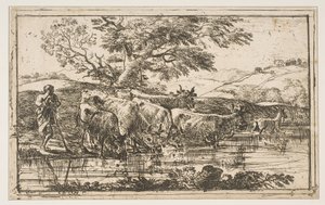 A csorda az itatóhelyen, 1635. alkotó: Claude Lorrain