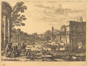 A római fórum (Le Campo Vaccino) alkotó: Claude Lorrain