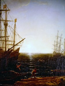 Kikötői jelenet (részlet) alkotó: Claude Lorrain