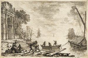 Kikötői jelenet felkelő nappal, 1634 alkotó: Claude Lorrain