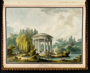 Kilátás a templomra, Richard Mique (1728-94) Recueil des plans du Petit Trianon című könyvéből