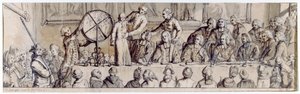 Sorsolás a Hotel de Ville-ben, 1772 (toll, tinta és mosás) alkotó: Claude Louis Desrais