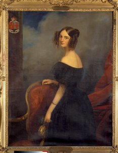 Valencay hercegnőjének, Talleyrand Perigord grófnőjének portréja, Anne Louise de Montmorency (1810-1855), Claude Marie Dubufe (1790-1864) készítette. 19. század