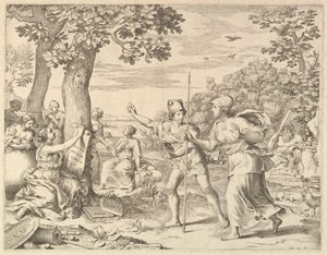 Allegória a jó kormányzásról Franciaországban, 1685. alkotó: Claude Mellan