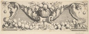 Fejpánt: Basket of Fruit. alkotó: Claude Mellan
