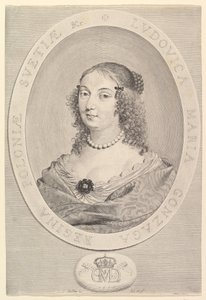 Ludovica Maria Gonzaga, Lengyelország királynője, 1645. alkotó: Claude Mellan