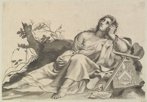 Mária Magdolna meditáció. alkotó: Claude Mellan