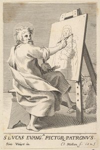 Szent Lukács Szűz festménye, 1625. alkotó: Claude Mellan