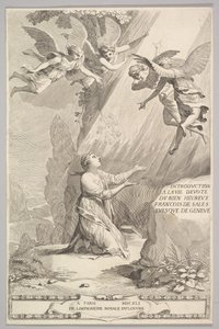 Címlap: François de Sales, Bevezetés a jámbor életbe, 1641. alkotó: Claude Mellan