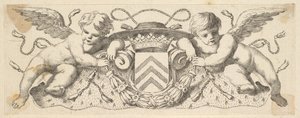 Két kerub Richelieu bíboros karjával, 1642 előtt.