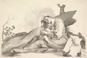 Szűz és Gyermek. alkotó: Claude Mellan