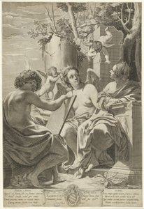 Az értelem, az emlékezet és az akarat allegóriája alkotó: Claude Mellan after Simon Vouet