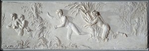 Pán üldözi Syrinxet Amour tekintete alatt Bas relief Claude Michel dit Clodion (1738-1814) alkotása. 1782 körül Párizs, Louvre Múzeum