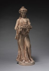 Fiatal lány rózsafüzért cipelő tányéron, 1770-es évek eleje