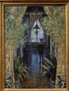Lakássarok Belső nézet az argenteuili lakás művész fiával (Jean) és feleségével (Camille Doncieux). Claude Monet (1840-1826) festménye. 1875 V. 0,8x0,6 m Párizs, Musee d