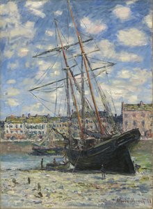 A dagály alatt fekvő hajó alkotó: Claude Monet