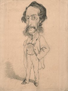 Mario Uchard karikatúrája, 1858 körül (grafit törlési árnyalatokkal, sárgásbarna szövésű papíron) alkotó: Claude Monet