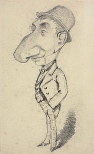 Egy nagy orrú férfi karikatúrája alkotó: Claude Monet