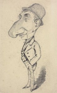 Egy nagy orrú férfi karikatúrája alkotó: Claude Monet