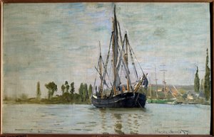 Chasse maree (Chasse-Maree) horgonyban Rouen közelében, Claude Monet festménye (1840-1926) 1871 V. 0,48x0,75 m Párizs, Muse d