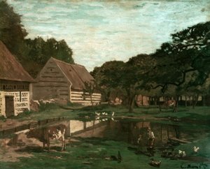 Farmyard Normandiában alkotó: Claude Monet
