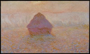Gabonarakás, nap a ködben alkotó: Claude Monet