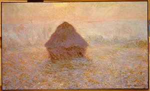 Szénakazalok, Nap a ködben alkotó: Claude Monet