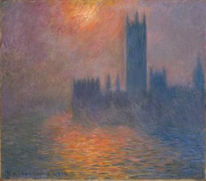 Parlament házai, naplemente alkotó: Claude Monet