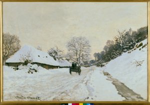 A kocsi. Havas út Honfleurben alkotó: Claude Monet