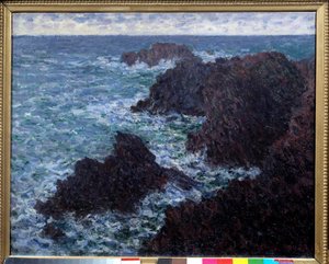 Belle Ile sziklái (Belle-Ile), a vad partvidék Claude Monet festménye (1840-1926) 19. század V. 0,65x0,81 m. Párizs, Musee d