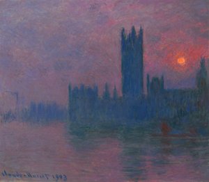 Parlament, lenyugvó nap, 1900-2003 körül (olaj, vászon) alkotó: Claude Monet