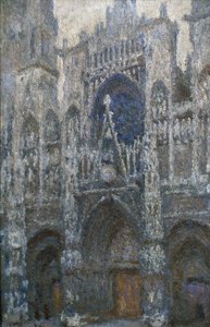 Rouen-i katedrális, a portál; szürke időjárás alkotó: Claude Monet
