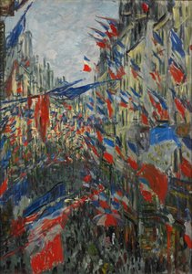 Rue Saint-Denis, 1878. június 30-i ünnep. alkotó: Claude Monet