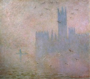 Sirályok. A Temze Londonban. A Parlament házai, 1903-1904 alkotó: Claude Monet