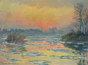 Naplemente a Szajna felett (Coucher de Soleil sur la Seine). 1880 alkotó: Claude Monet