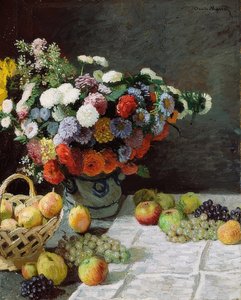 Csendélet virágokkal és gyümölcsökkel. 1869 alkotó: Claude Monet