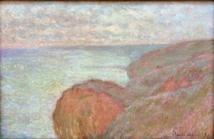 A Dieppe melletti Falaise-n felhős égbolt alkotó: Claude Monet