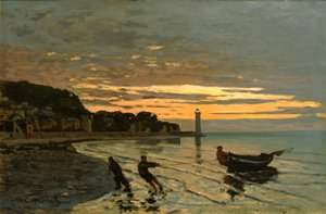 Hajó vontatása, Honfleur alkotó: Claude Monet