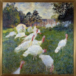 Pulykák (A montgeroni rottembourg-i kastély látképe) Claude Monet festménye (1840-1926) 1877 V. 1,74x1,72 m Párizs, Musee d