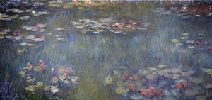 Tavirózsák tó, zöld tükröződés alkotó: Claude Monet