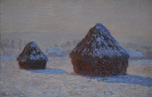 Wheatstacks, Snow Effect, Reggel, 1891 alkotó: Claude Monet