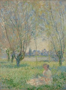 A fűzfák alatt ülő nő alkotó: Claude Monet