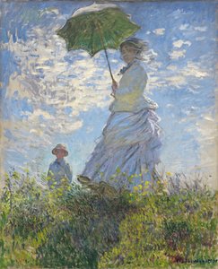 Nő napernyővel - Madame Monet és fia alkotó: Claude Monet
