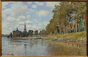 Zaandam. 1871. (0,48 x 0,73 cm) Holland táj. Olaj, vászon, Claude Monet (1840-1926). Musee d