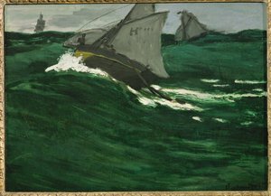 green wave (festmény vászonra) alkotó: Claude Monet