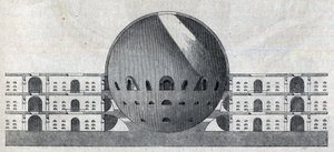 Claude Nicolas Ledoux (1736-1806) Chaux városának temetőtervének keresztmetszete.